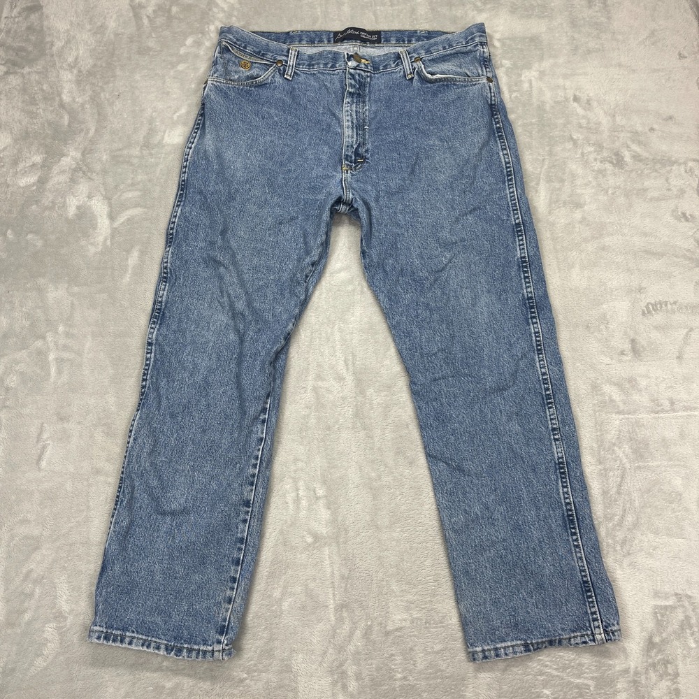 Wrangler Jeans Men 38x30 Blue Medium Wash Western Cowboy Cut Regular Fit 13MGSHD